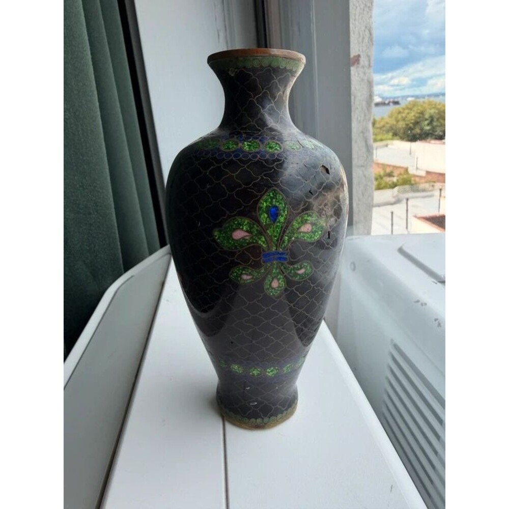 Antique Japanese Meiji / Taishō Cloisonné Enamel Vase (As-Is)